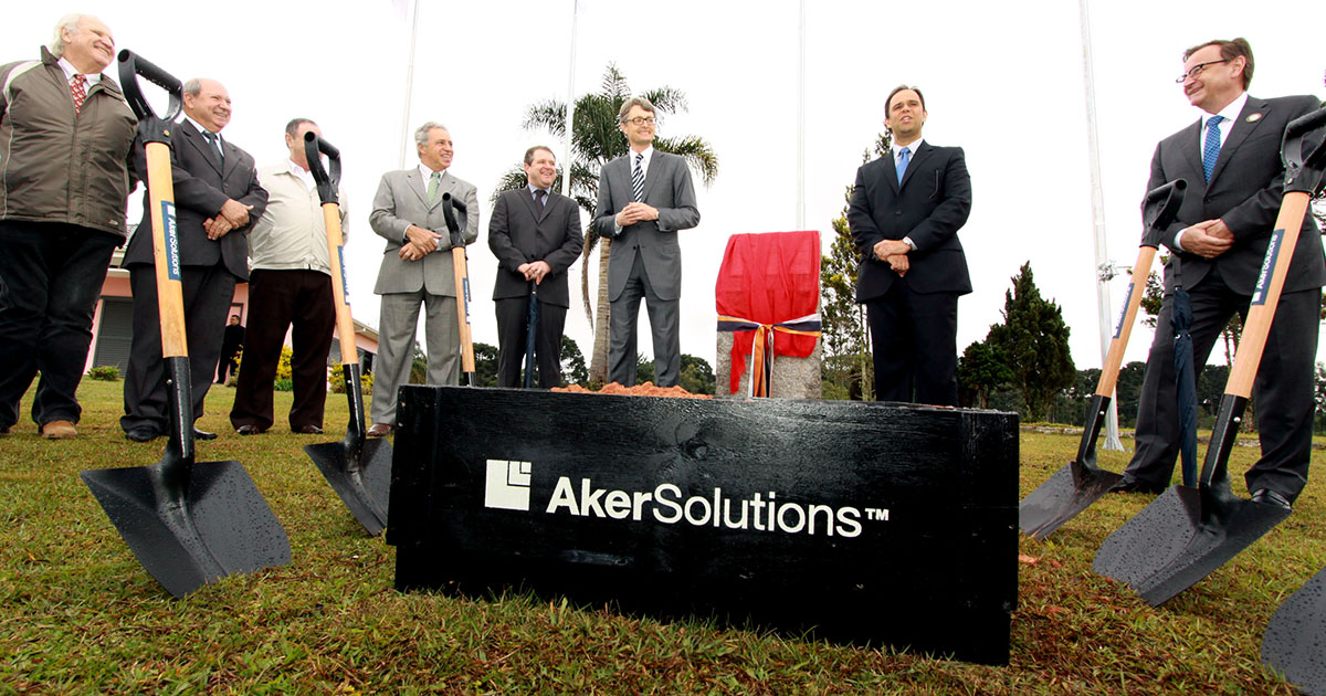 Lançamento da pedra fundamental da nova planta da Aker Solutions no Paraná
