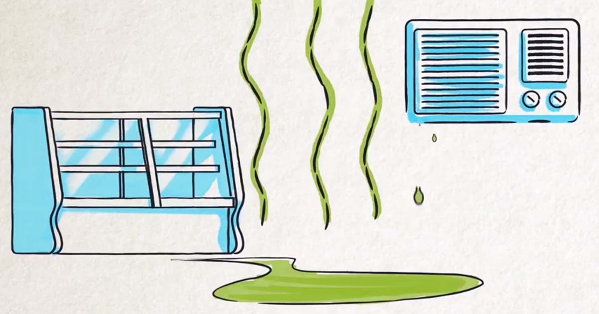 Vazamento de fluido refrigerante R-22