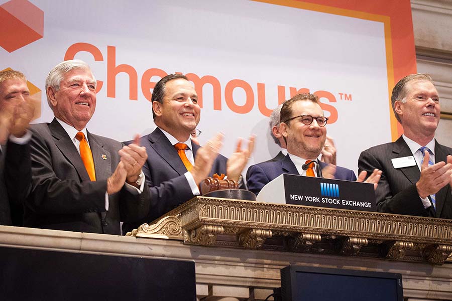 Lançamento das ações da Chemours na Bolsa de Nova York em 2015