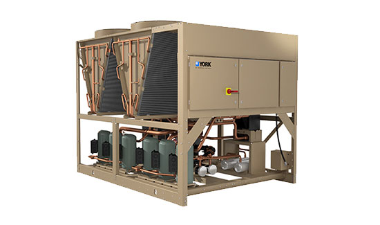 Chiller York YLAA, máquina compatível com o fluido refrigerante R-454B, fluido à base de HFO comercializado pela Chemours como Opteon XL41