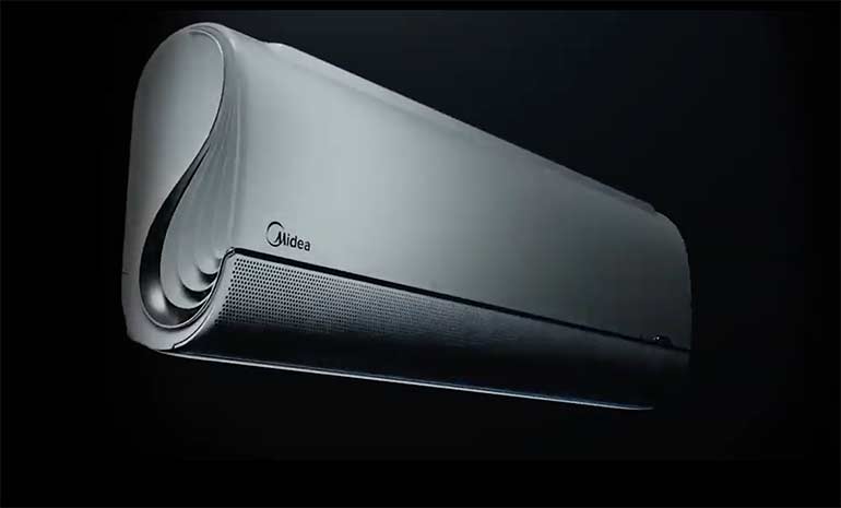 Split Breezeless, sistema de ar condicionado residencial exibido durante a mostra Climatización & Refrigeración, será lançado em junho de 2019 no mercado europeu pela Midea | Foto: Divulgação