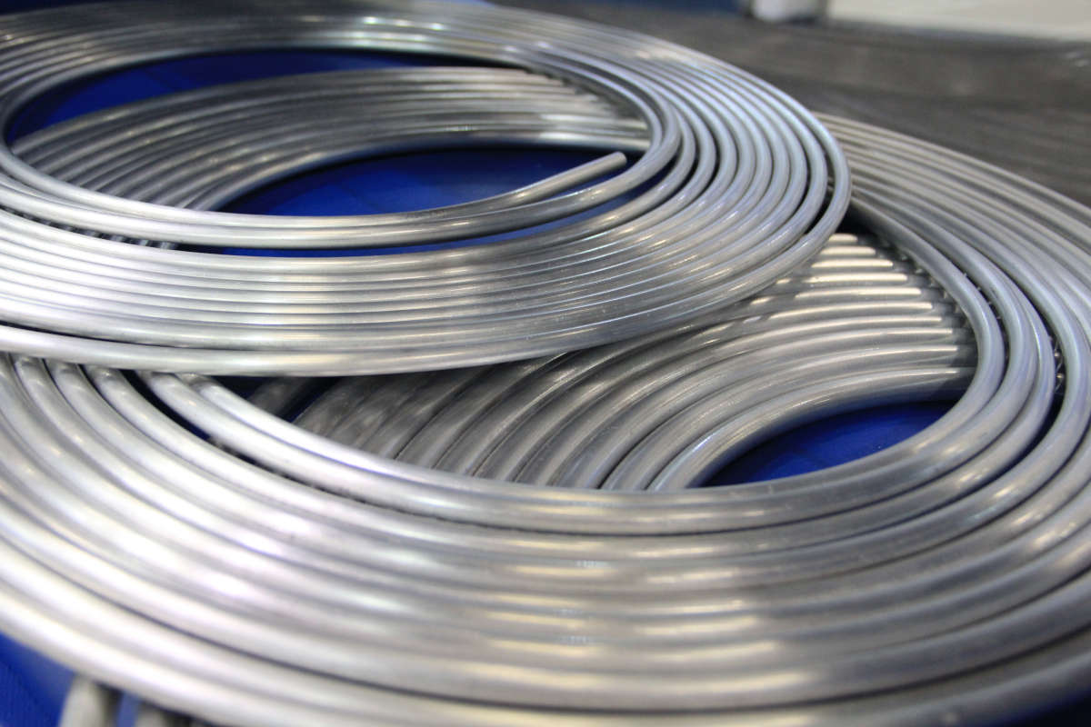 Tubo de alumínio fabricado pela Termomecanica | Foto: Nando Costa/Pauta Fotográfica