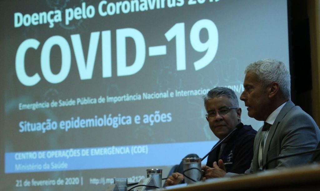 Coletiva do Ministério da Saúde sobre o novo coronavírus | Foto: Fábio Rodrigues/Agência Brasil