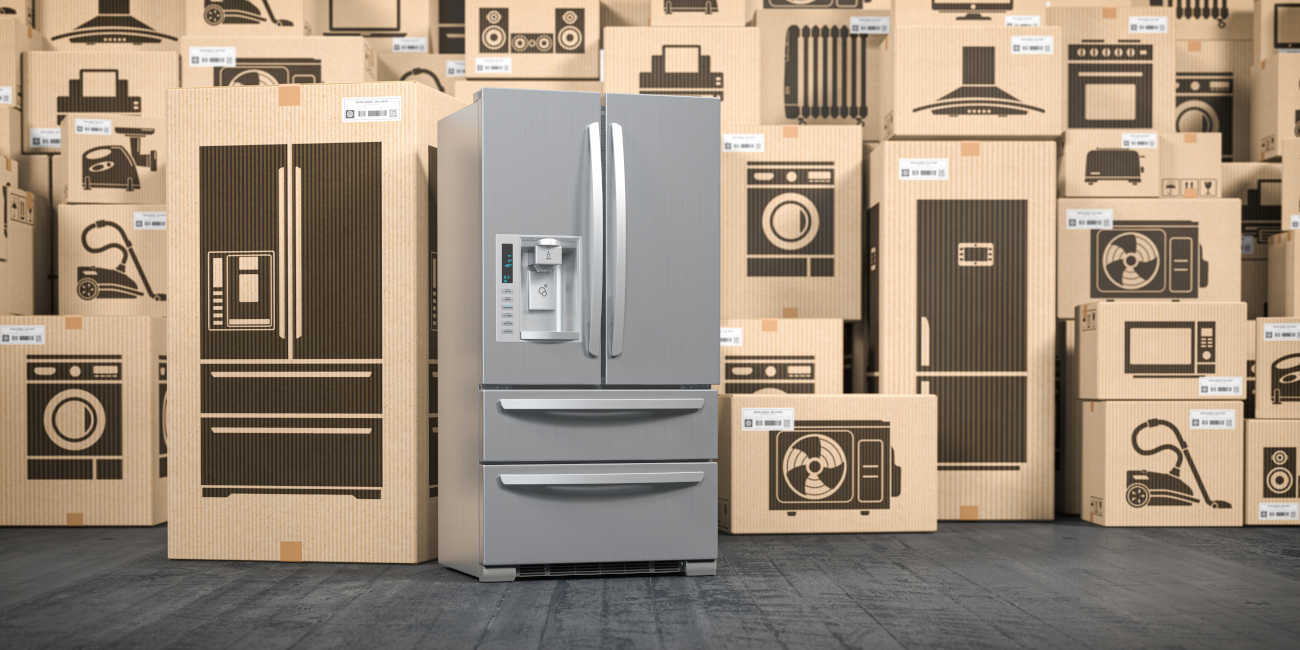 Estoque de freezers, refrigeradores e outros eletrodomésticos da linha branca | Foto: Shutterstock
