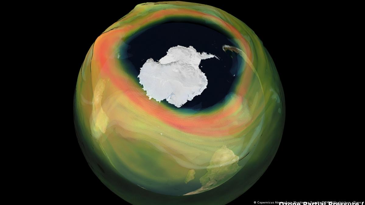 Imagem do buraco na camada de ozônio sobre a Antártica