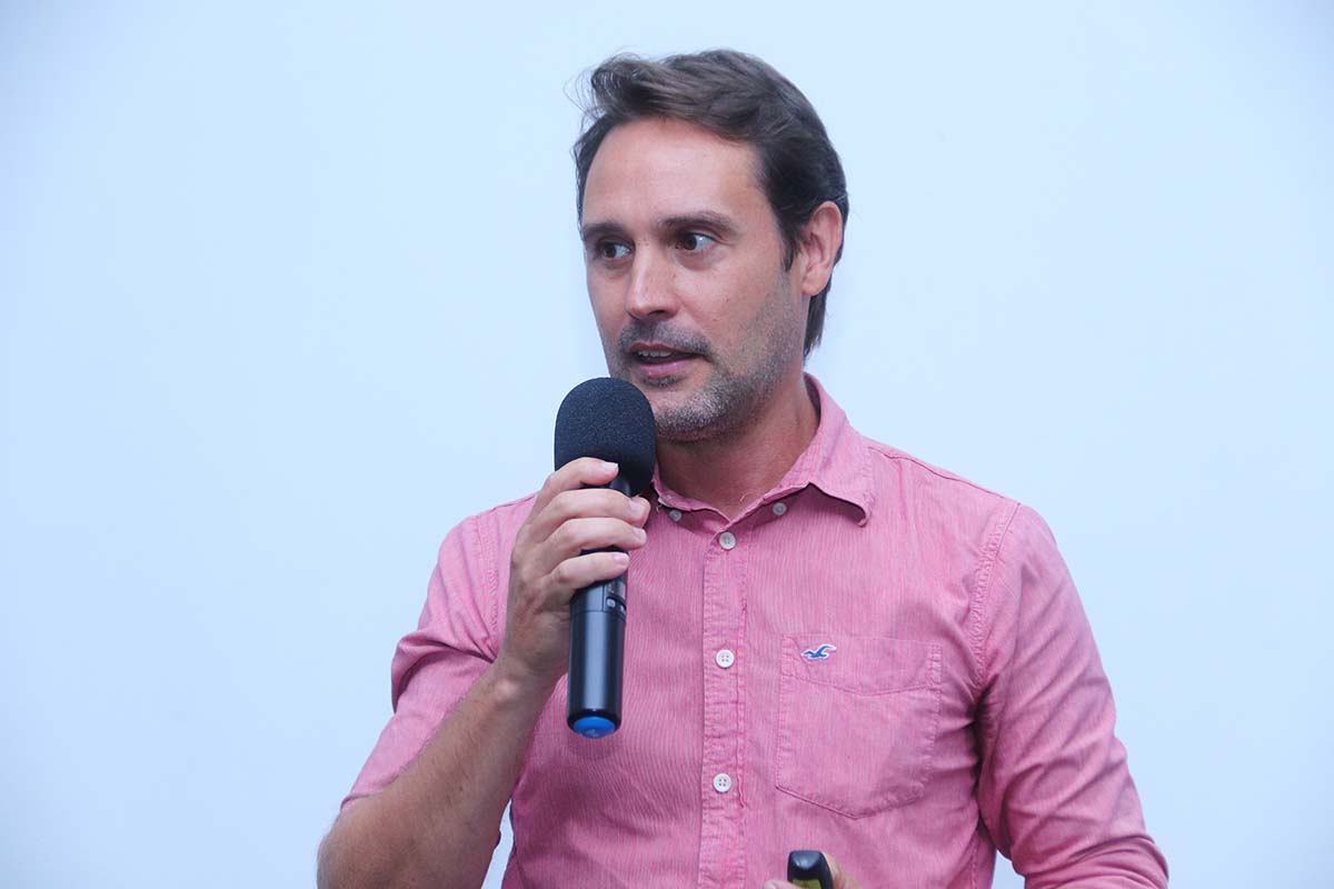 Thiago Pietrobon, diretor da Ecosuporte e diretor de meio ambiente da Abrava, em palestra na entidade | Foto: Nando Costa/Pauta Fotográfica