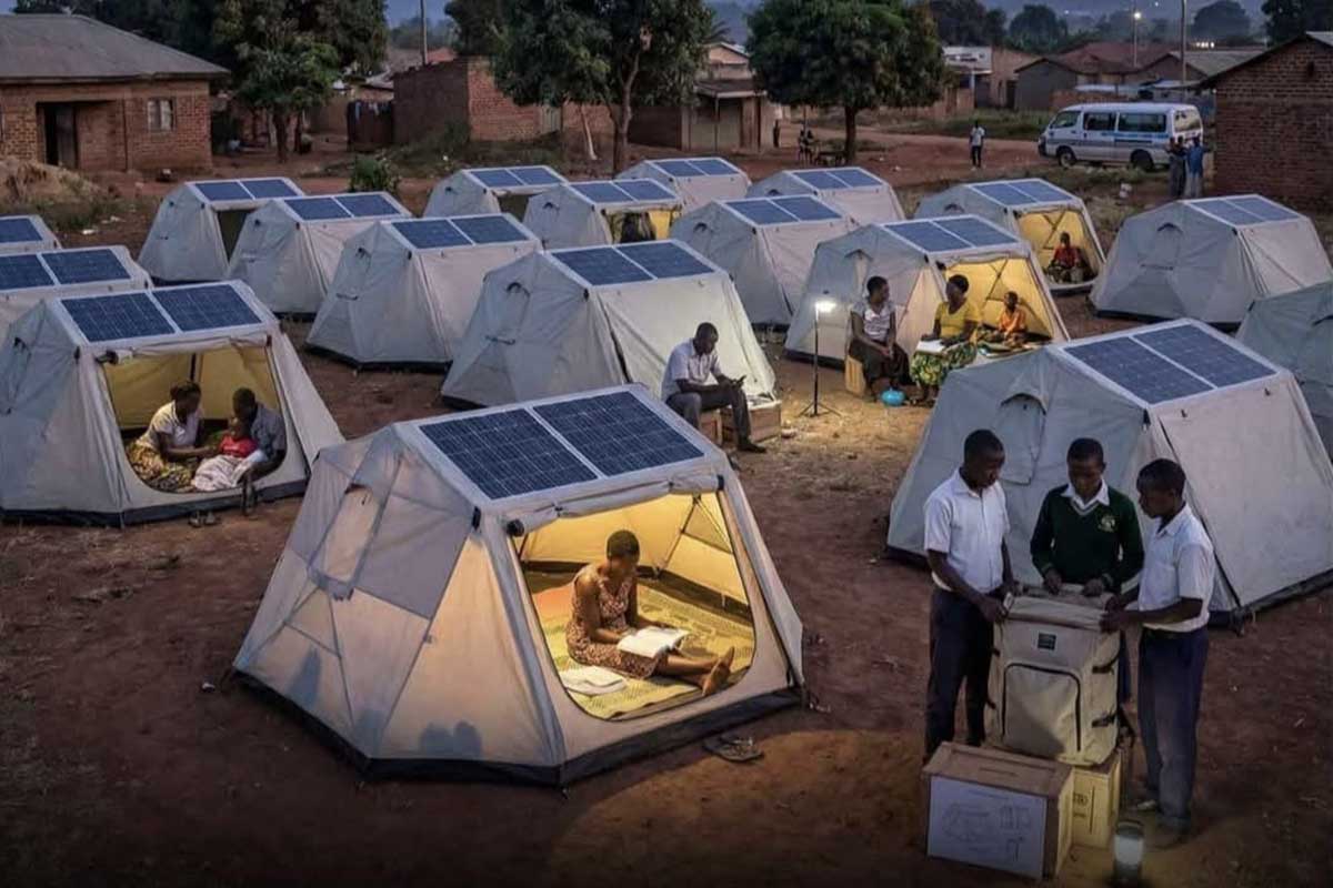 Tecnologia solar portátil transforma abrigo em solução sustentável